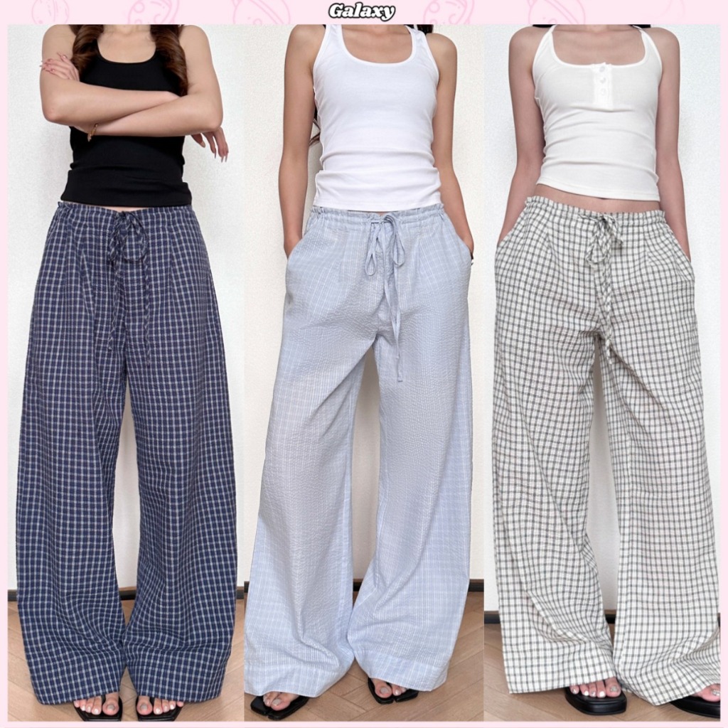 กางกงทรงกระบอก กางเกงทรงหลวม ใส่สบาย ใส่ได้ทุกหุ่น เเมทช์ง่าย มินิมอล #010263