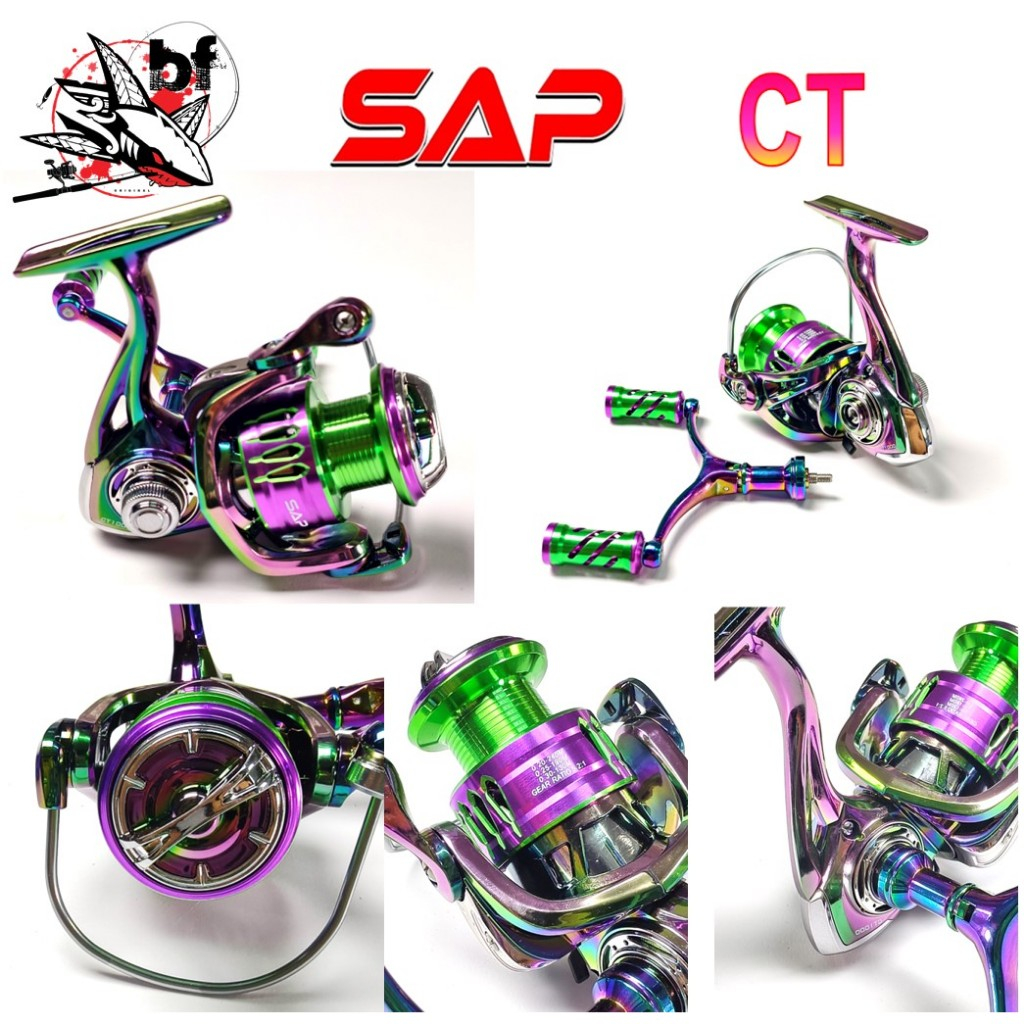 รอกตกปลา สปินนิ่ง SNS SAP CT ไทเท แขนคู่ เบรค 7kg ลูกปืน 8+1 แขนเกลียว น็อปอลู สปูนอลูมิเนียม