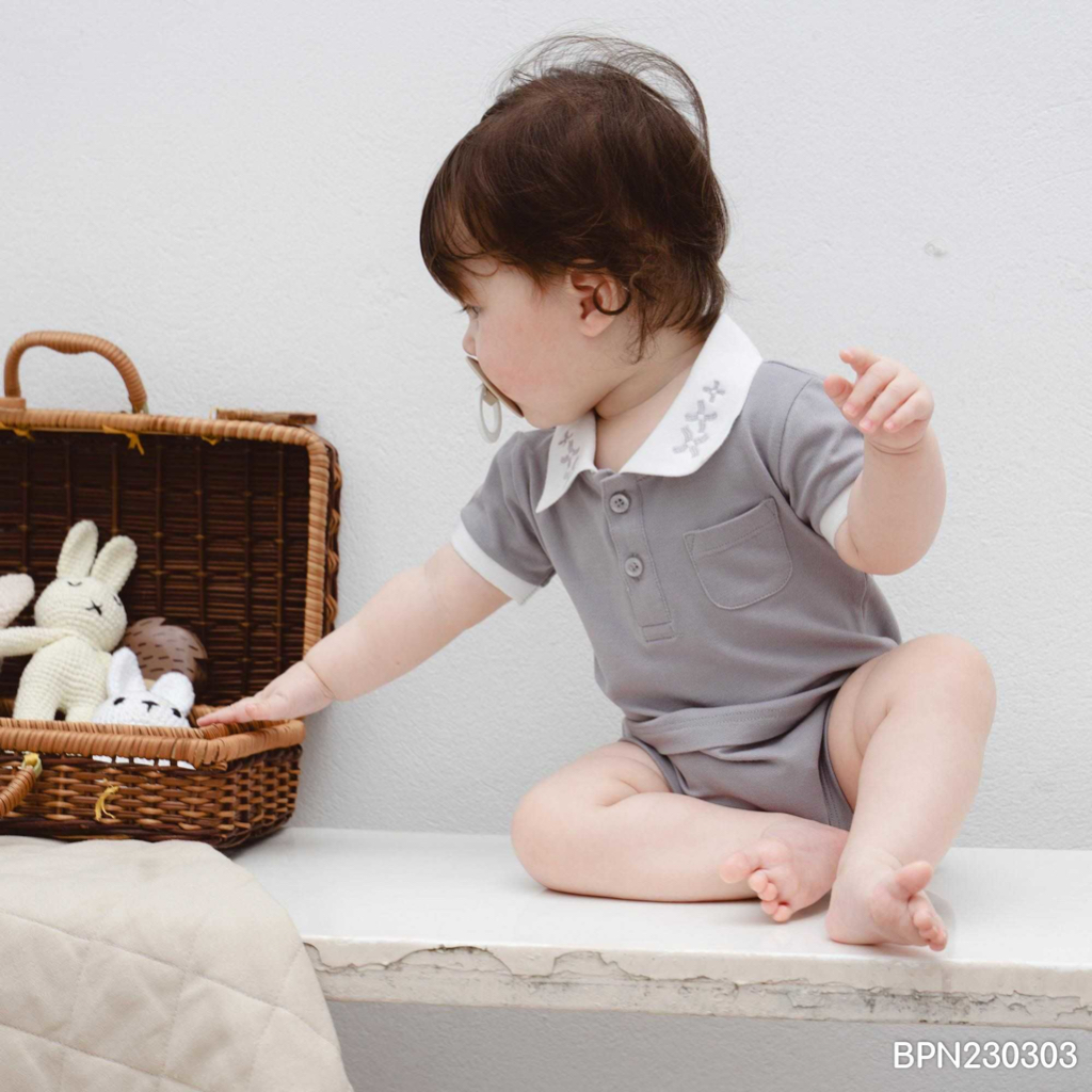 BU Baby ชุดโปโลใยไผ่เด็ก 1-12 เดือน / Ponie Short Sleeves Polo Bodysuit 3-12M / BPN230303 - รูปที่ 2