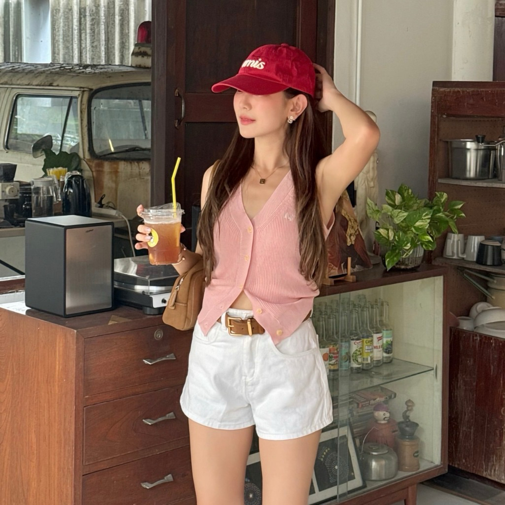 NICHARIS - เสื้อกล้ามไหมพรม Knit