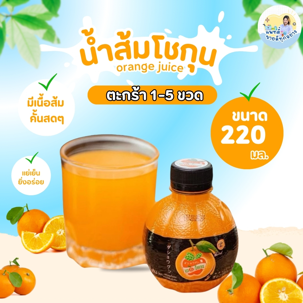 🍊น้ำส้ม / น้ำลิ้นจี่ เดอะโชกุน น้ำผลไม้ หวาน อร่อน ชื่นใจ ขนาด 220 ml. (ตัวเลือก 1 - 5 ขวด)