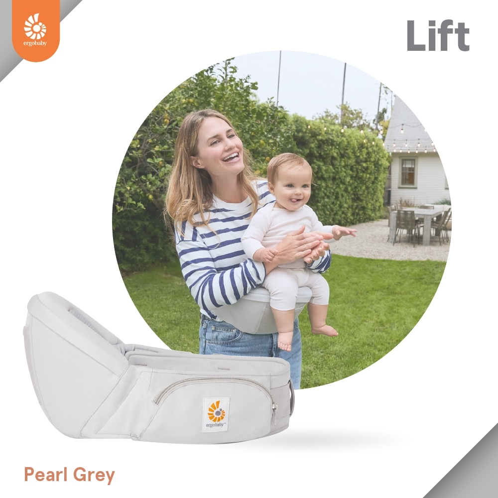 Ergobaby เป้อุ้มเด็กแบบยกสะโพก เป้อุ้มเด็ก รุ่น Lift Hip Seat สำหรับ 6-48 เดือน - Pearl Grey
