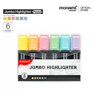 Monami ปากกาเน้นข้อความ รุ่น Jumbo Pastel ชุด 6 สี