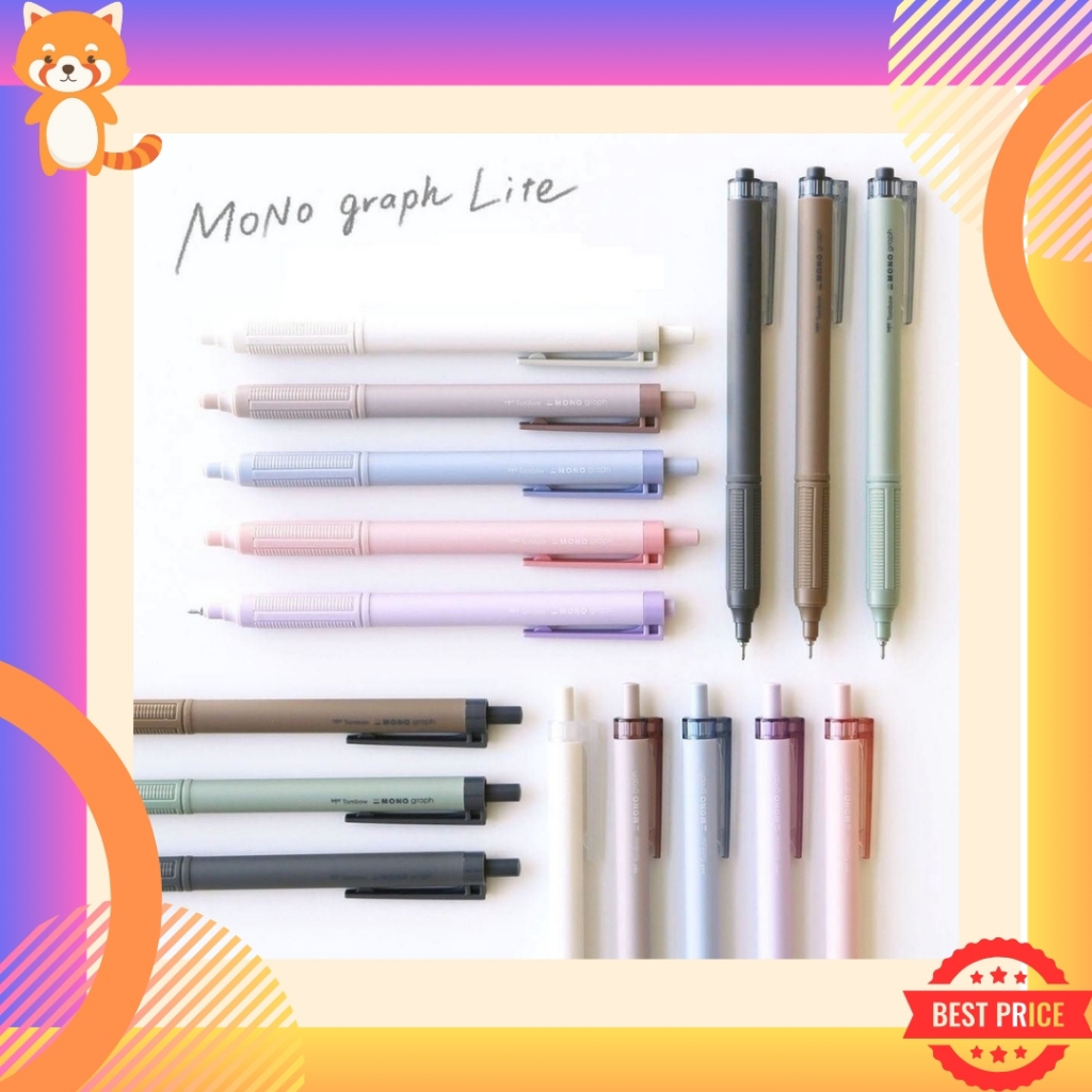 Tombow Mono Graph Lite ปากกาลูกลื่น สีพาสเทล Smoky Color ขนาด 0.38 มม. 0.5 มม. มีด้ามปากกาให้เลือกหลายสี