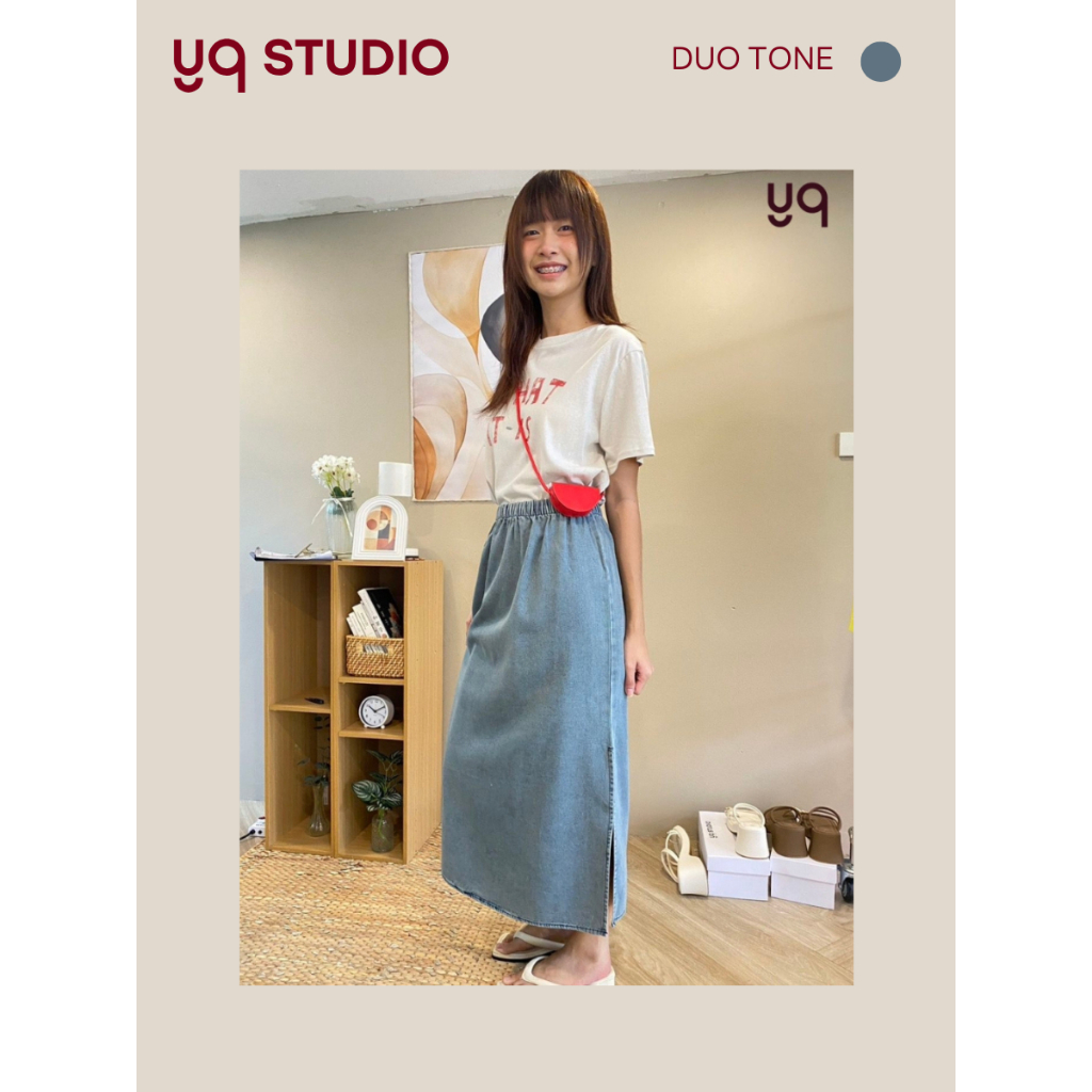 A538 YQ KOREAN SHOP"กป.ยีนส์ยาวฟอกสนิมป้าย YQ (Freesize)"