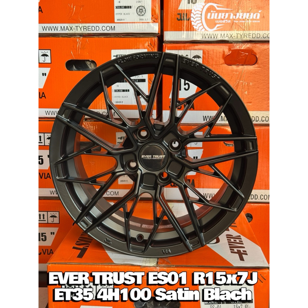 ล้อแม็กขอบ15 Ever Trust ES-01 R15x7J ET35 4H100 Satin Black