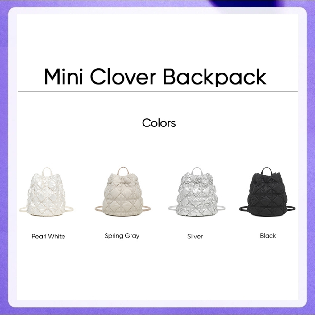Carlyn Mini Clover Backpack 5 Colors H75136010 (Dusty Mocha, Pearl White, Spring Gray, Silver, Black)