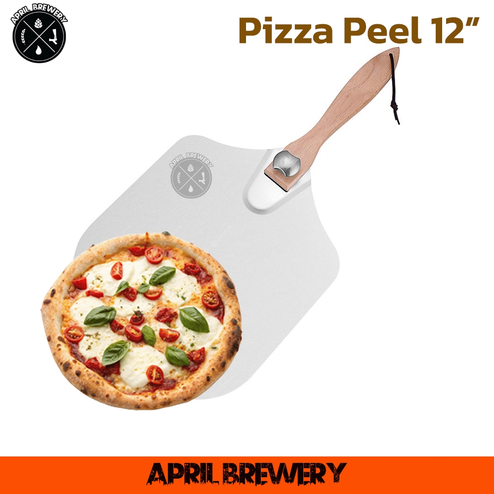 Pizza Peel 12 นิ้ว ไม้พายส่งพิซซ่า ไม้พลั่วพิซซ่า Nonstick Pizza Peel Baking