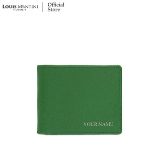 Louis Montini (สลักชื่อฟรี) กระเป๋าสตางค์ผู้ชาย กระเป๋าสตางค์หนังวัวแท้ลายซาเฟียโน่ TTM130