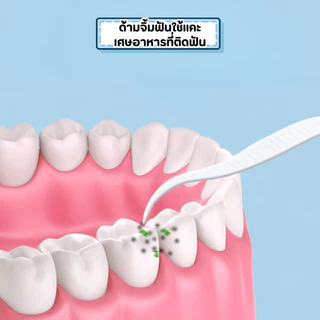 THEWINไหมขัดฟัน2IN1ชนิดด้าม(50ชิ้น/กล่อง) ไม้จิ้มฟันพลาสติก ไหมขัดฟันแบบแท่ง แปรงขัดซอกฟัน แปรงสีฟัน