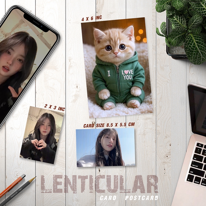 การ์ดเลนติกูล่าร์  (lenticular)  Flip เปลี่ยนภาพ ขนาด นามบัตร และ ขนาด 4x6 นิ้ว(เซต6-12ชิ้น)