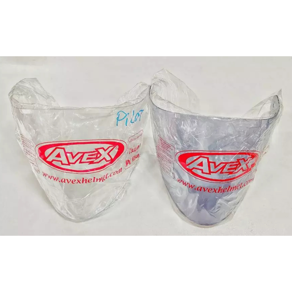 ชิวหน้าหมวกกันน็อค Avex Pilot หรือหมวกไปรษณีย์ไทย สีชาดำสโมค สีใส ชีลหน้าหมวกกันน็อค สินค้าใหม่ ผลิตในไทย Firstmotorshop