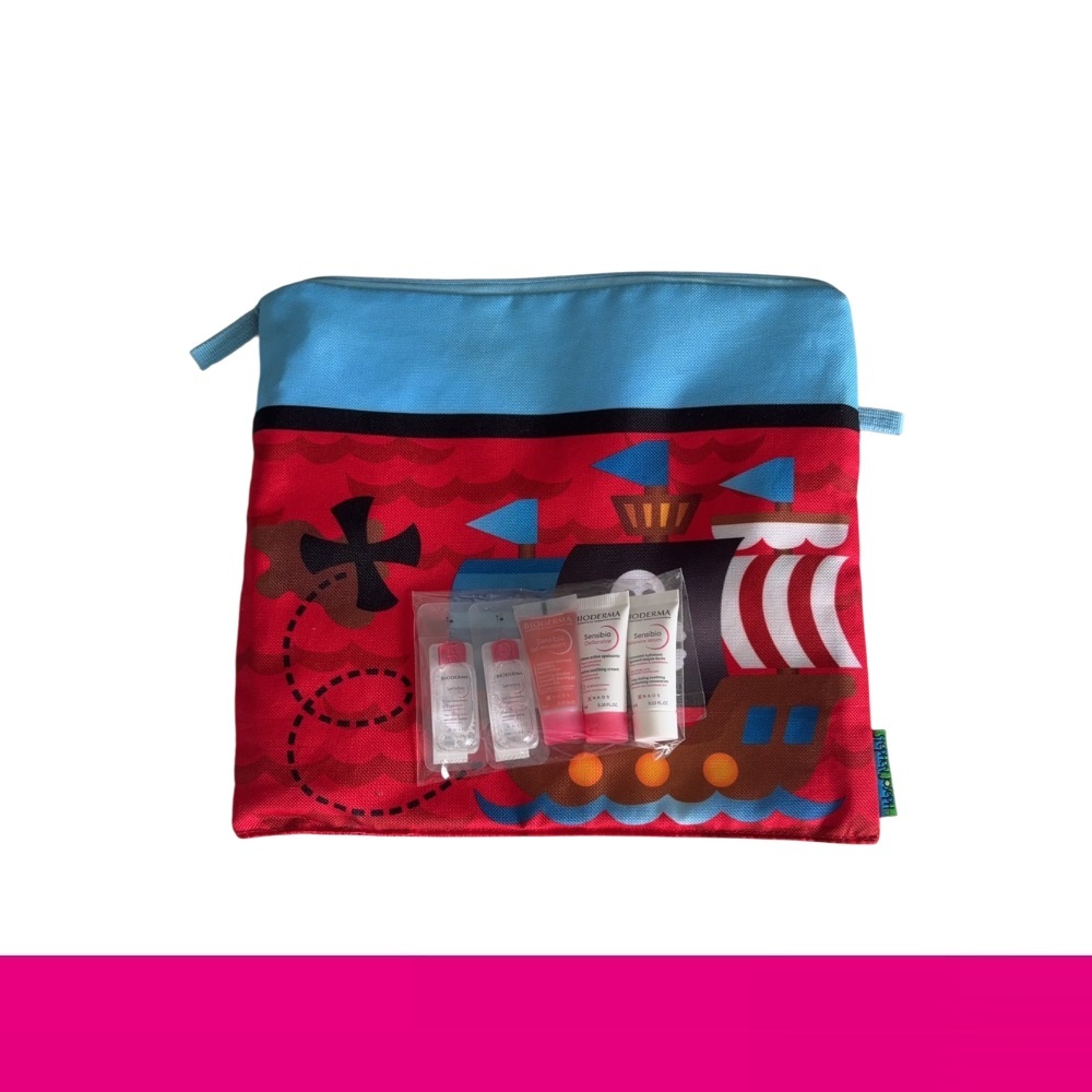 Bioderma Sensibio Gel Moussasnt 8ml, Defensive 5ml, Defensive Serum 4ml + Sensibio H2O 5ml x2 + กระเ