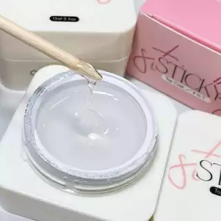 Organail sticky top coat 4in1-*แพคเกตใหม่** ออร์กาเนล สติ๊กกี้ ท็อปโค้ท 4in1 กระปุกชมพู ทำเล็บ