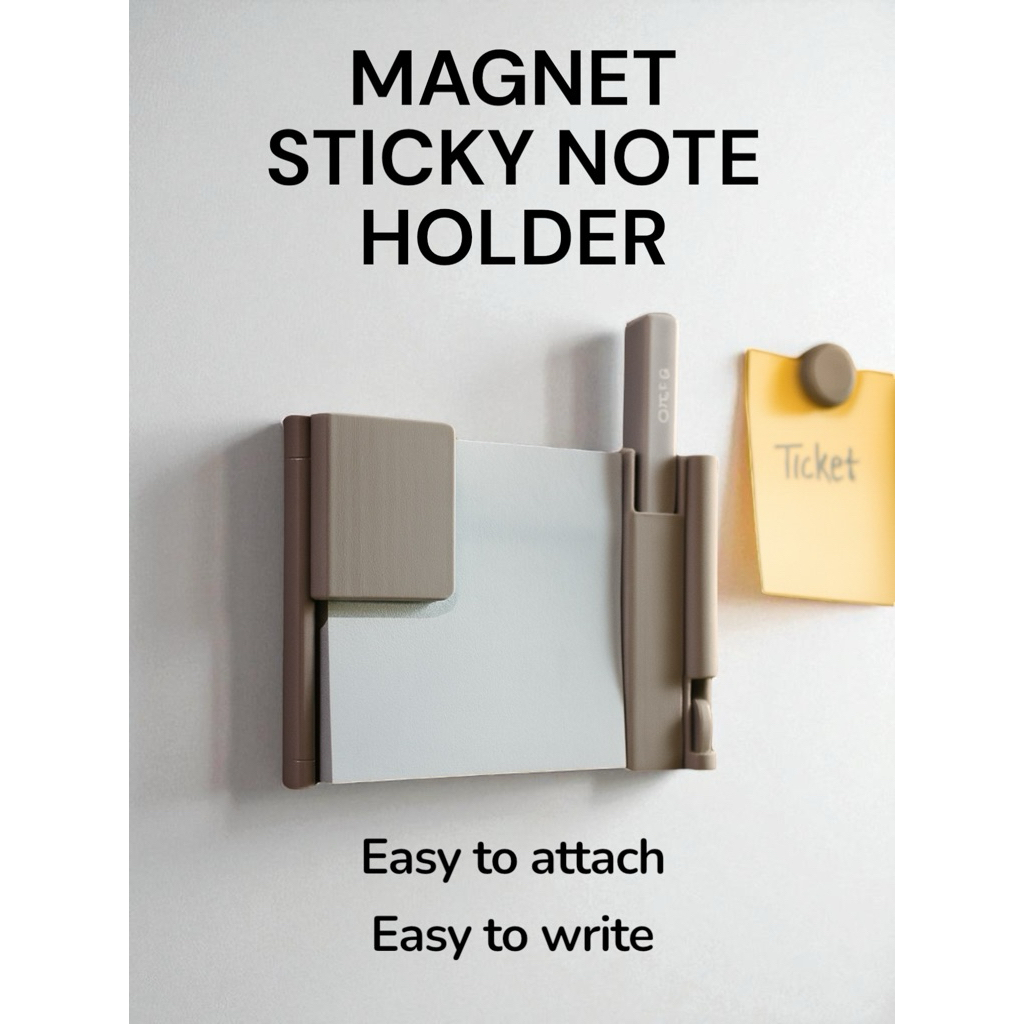 ที่ติดโพสต์อิทแม่เหล็ก ที่เก็บปากกาแม่เหล็ก Magnet Sticky Note Holder สำหรับตู้เย็น จัดระเบียบบ้าน