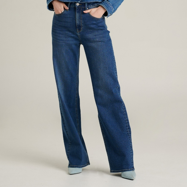 Mc JEANS กางเกงยีนส์ผู้หญิง ทรงกระบอกขากว้าง เอวกลาง มีให้เลือก 2 สี MFIZ237