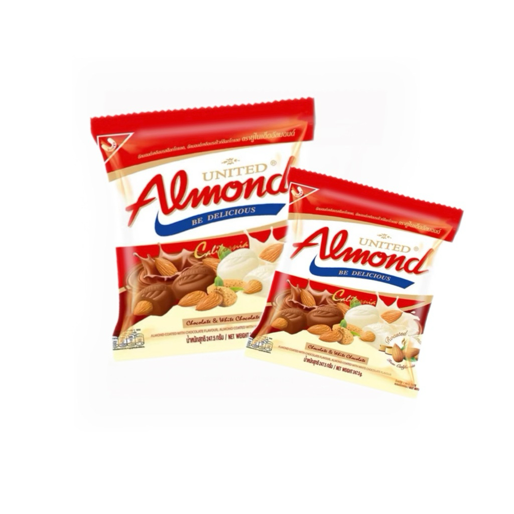 อัลมอนช็อคโกแลตและไวท์ช็อก Almond chocolate&white chocolate united