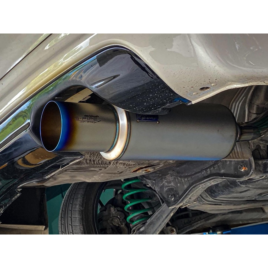 ท่อแต่ง ขนาดใบยาว ท่อไอเสียปากตรง  ท่อรถเก๋ง พักท้าย สแตนเลส 4”x5.5”x12“ งานยิงทราย ไส้ตรง1.6“,2”,2.5” ,ไส้ AT