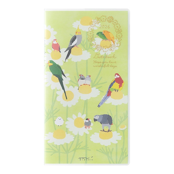 ** SALE ** MIDORI Pocket Diary <Slim> Bird 2026 (D22364006) / ไดอารี ขนาด Slim ลายนกน้อยโทริจัง ปี 2026 แบรนด์ MIDORI