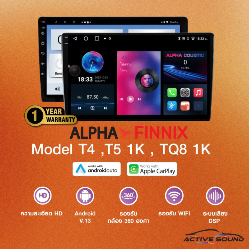 Alpha Finnix จอแอนดรอยด์ 9" ,10" Androidแท้ Ram 2 Rom 16และ32 CPU 4core จอแอนดรอยติดรถยนต์ Android