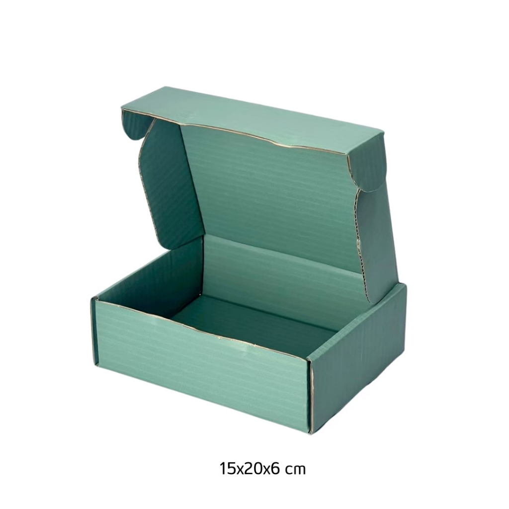 กล่องพัสดุลูกฟูก หูช้างไดคัต ขนาด15x20x6 เซนติเมตรคละสี - รูปที่ 3