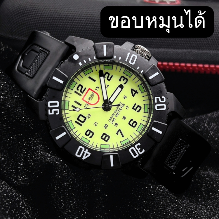 NEW ++ AOPOL นาฬิกาผู้ชาย แบรนด์แท้ กันน้ำได้ 100% สาย ยางเรซิน หนย้าปัด 45 มม ขอบหมุนได้