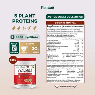 Plantae x ชาตรามือ Complete Plant Protein รส Original Thai Tea กระปุก 800g โปรตีนจากพืช plant based โปรตีนสูง แพลนเต้