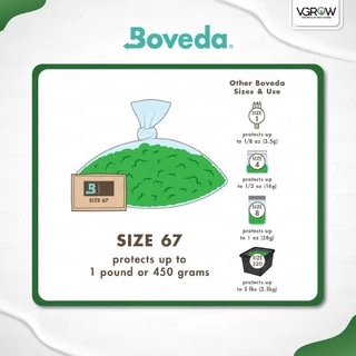 Boveda ReFresh 67G 62% RH ซีลแยกแต่ละซอง เหมาะกับดอกสมุนไพร 250 กรัม (ประมาณ 8.8 ออนซ์)