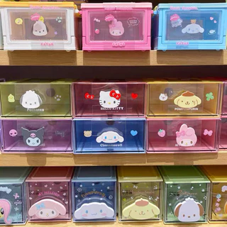 🎀พร้อมส่ง กล่องลิ้นชักใส Sanrio x Miniso ลิขสิทธิ์แท้ 💯