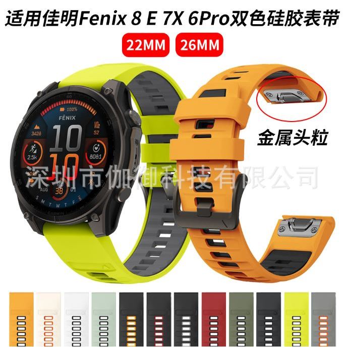 สาย Garmin Fenix 8 7 6 5 Fenix 7X 6X 5X Forerunner 965 935 945 955 745  แบบ Quick Fit ปลดไว ขนาด22,26mm พร้อมส่งไวจากไทย