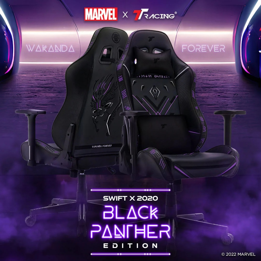 TTRacing Swift X 2020 Gaming Chair Marvel Black Panther เก้าอี้สำนักงาน เก้าอี้เกมมิ่ง - รับประกัน 2 ปี