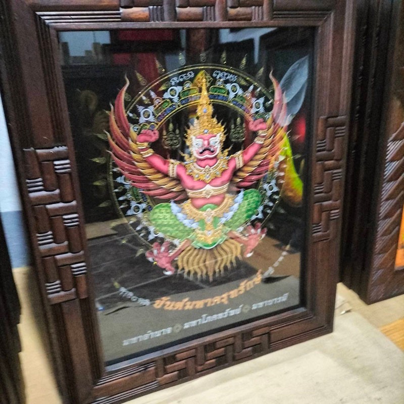 ภาพพิมพ์พร้อมกรอบกระจกไม้สัก รูปครุฑ ขนาด 57cmx70cm ราคา ถูกที่สุด ดีลบีเคเค แกลเลอรีภาพที่ 6