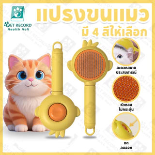 หวีกำจัดขน มีปุ่มดันขนออก หวีแปรงขนสัตว์ หวีแมว หวีสุนัข ที่แปรงขนสัตว์เลี้ยง ทำความสะอาดง่ายแบบหมุด