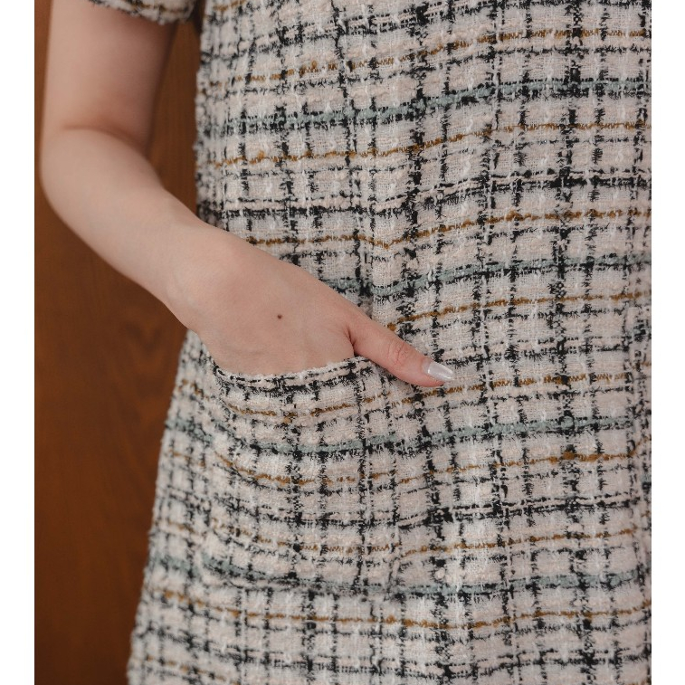 New!! Timetoeve - Evelyn Dress เดรสผ้าลายกระดุมมีซับใน - รูปที่ 5