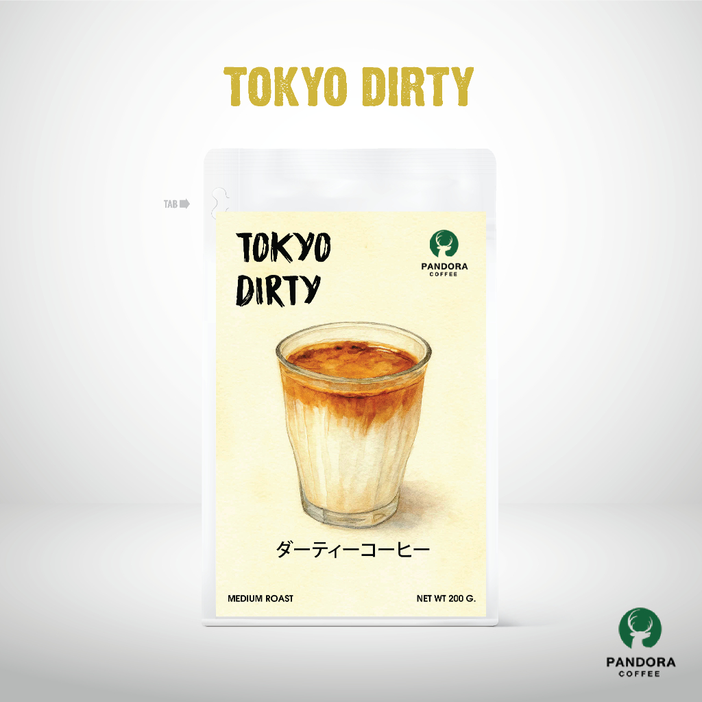 Pandora Coffee เมล็ดกาแฟ Tokyo Dirty คั่วกลาง Medium Roast ขนาด 200 กรัม