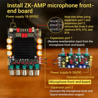 ZK-SUB600 แอมป์ขับเสียงกลาง DC 18-50V Tpa3255 2.0 + ช่อง 300W + 300W