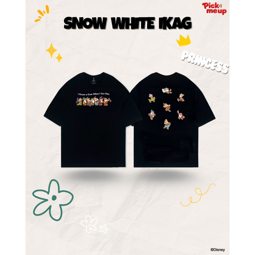 PickMeUp เสื้อยืดพิมพ์ลาย SNOW WHITE IKAG ลิขสิทธิ์ Disney