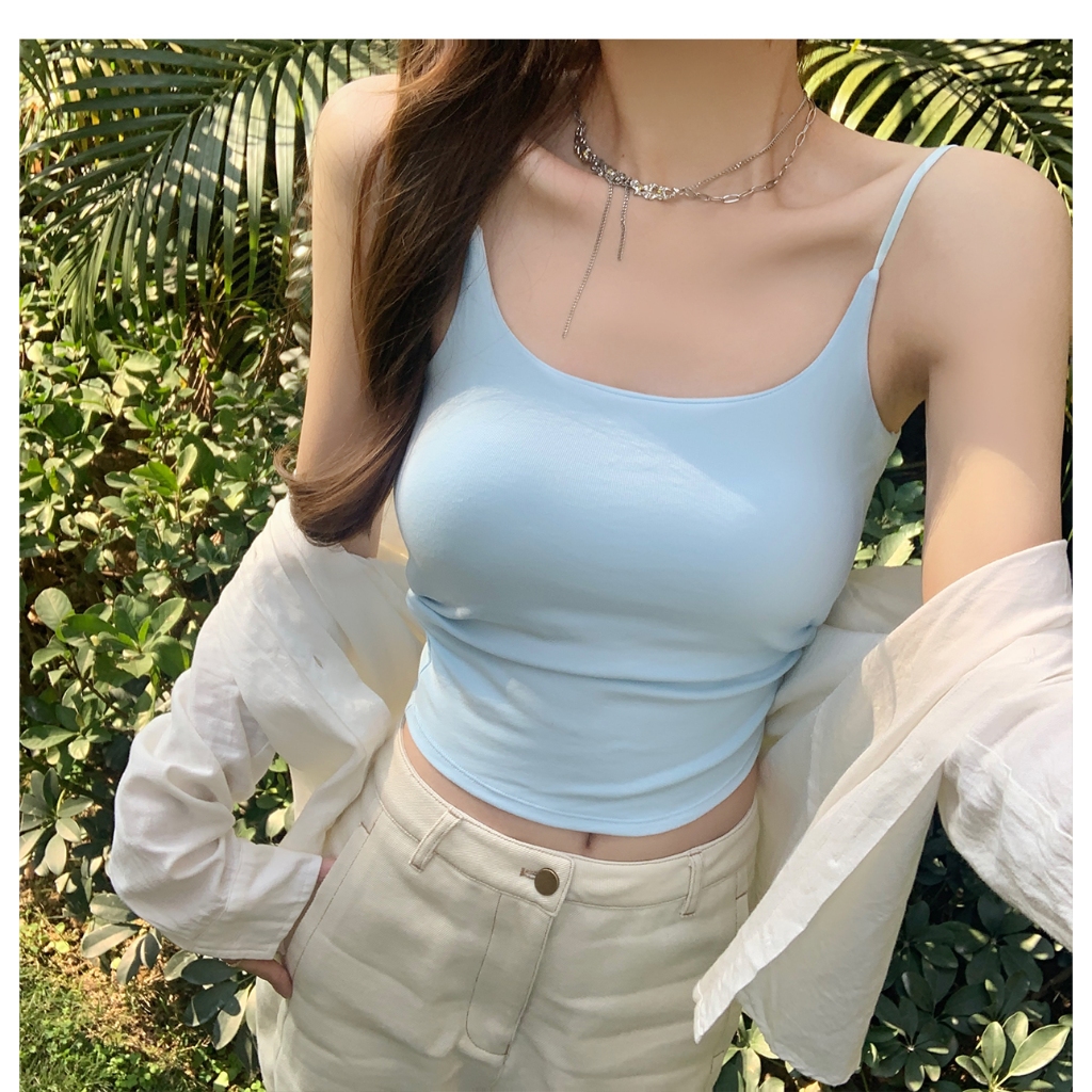 เสื้อสายเดี่ยว สม็อคเอว มีฟองน้ำในตัว ฟรีไซต์ เหมาะกับสาวๆสุดแซ่บเซ็กซี่ แฟชั่นสไตล์เกาหลี B835