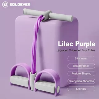 [TH การส่งสินค้า] SOLOEVER เชือกดึงซิทอัพ ยางยืดโยคะ 4-Tube Yoga การฝึกอบรมลดความอ้วน ยางยืดฟิตเนส