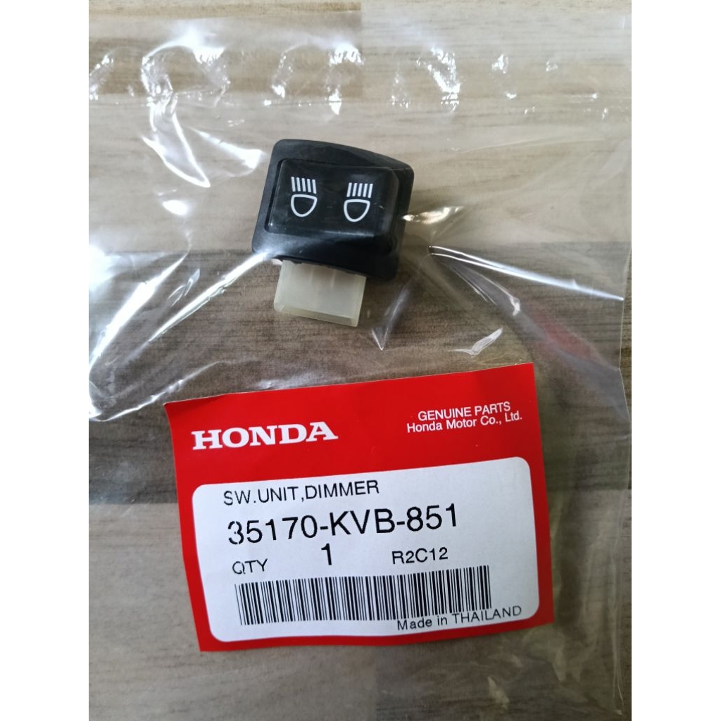 สวิทช์ไฟหน้าสูง-ต่ำ HONDA CLICK/CLICK-i/W100 S 2005/W125 R/W125 X/ICON แท้เบิกศูนย์ 35170-KVB-851