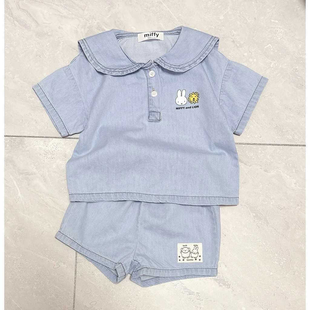 [Miffy]ชุดเซตผ้ายีนส์เด็กหญิงผ้านิ่มมากค่ะ
