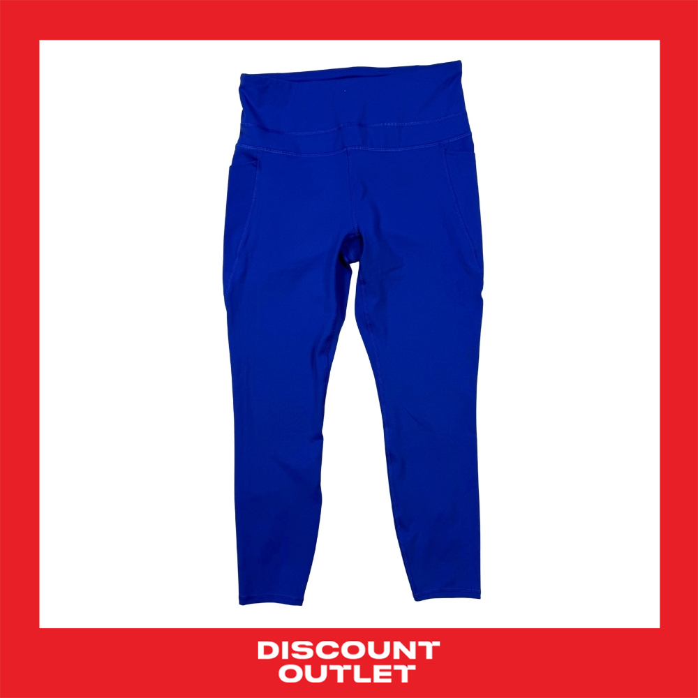 Discount Outlet กางเกงแอโรบิคขายาว สีพื้น กระเป๋าข้าง