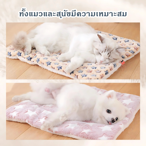 Pet Record เสื่อสัตว์เลี้ยง ผ้าห่มสัตว์เลี้ยง เสื่อผ้าห่มเตียงนอนผ้าขนแกะแบบนุ่มฤดูหนาวอบอุ่นสําหรับ - รูปที่ 5