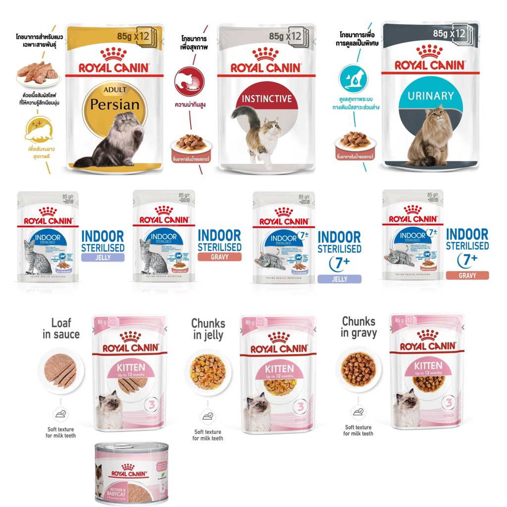 Royal Canin อาหารเปียกแมว มีหลากสูตรให้เลือก