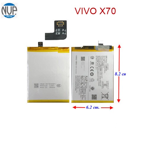 แบตเตอรี่ Vivo X70 5G,V2104,V2133A(B-R7) 6.2x8.2 cm.4400 mAh.