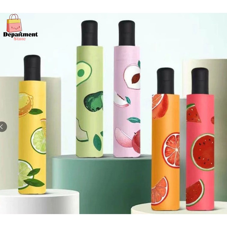 ร่มแดดกับลายผลไม้ ซื้อ1แถม1 ป้องกันรังสีอัลตราไวโอเลต ร่มทับ ป้องกันแดด ป้องกันฝน บังแส พกพาได้สะดวก