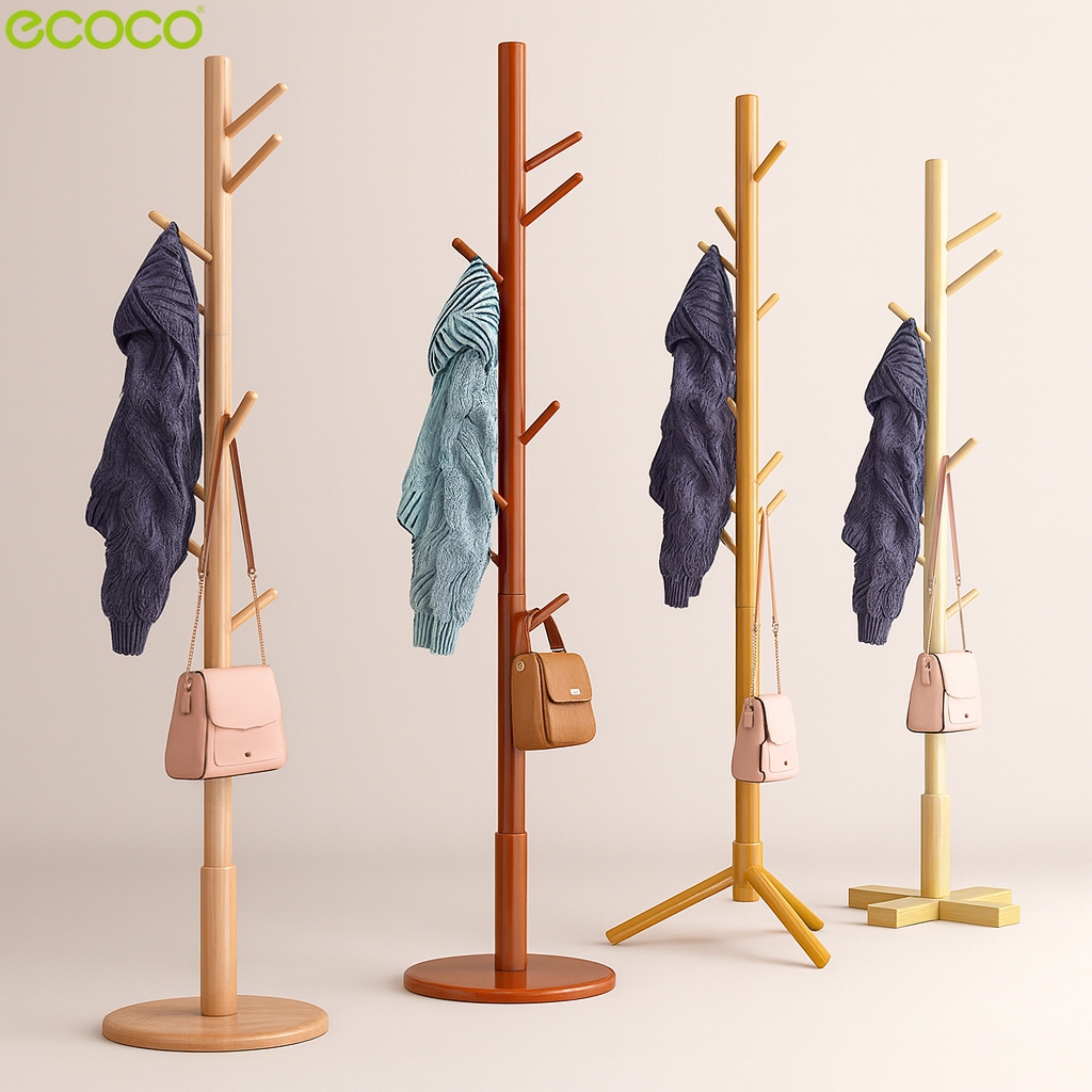 Ecoco  ราวแขวนเสื้อ แขวนกระเป๋า ราวต้นไม้ ประหยัดพื้นที่ เเข็งเเรง ทนทาน รับนํ้าหนักได้เยอะ เคลื่ยนย้ายสะดวก