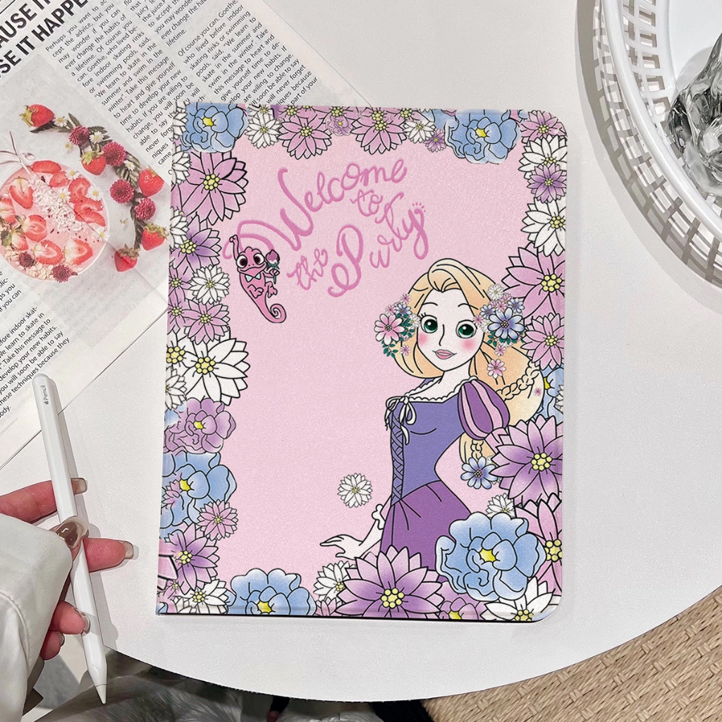 🚚พร้อมส่ง🚚เคส Samsung Tab S9 S10+ S10 FE S7 S9 FE Rapunzel A9+ A8 S8 S7 S9 FE+ มีที่ใส่ปากกา S6 Lite