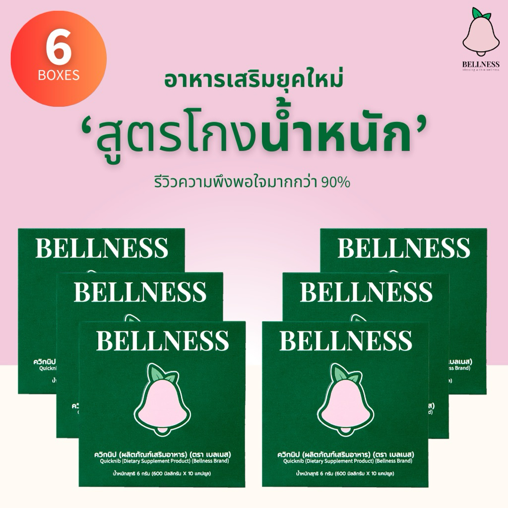 ( 6 กล่อง = 60 เม็ด) Bellness อาหารเสริมคุมหิว อิ่มนาน
