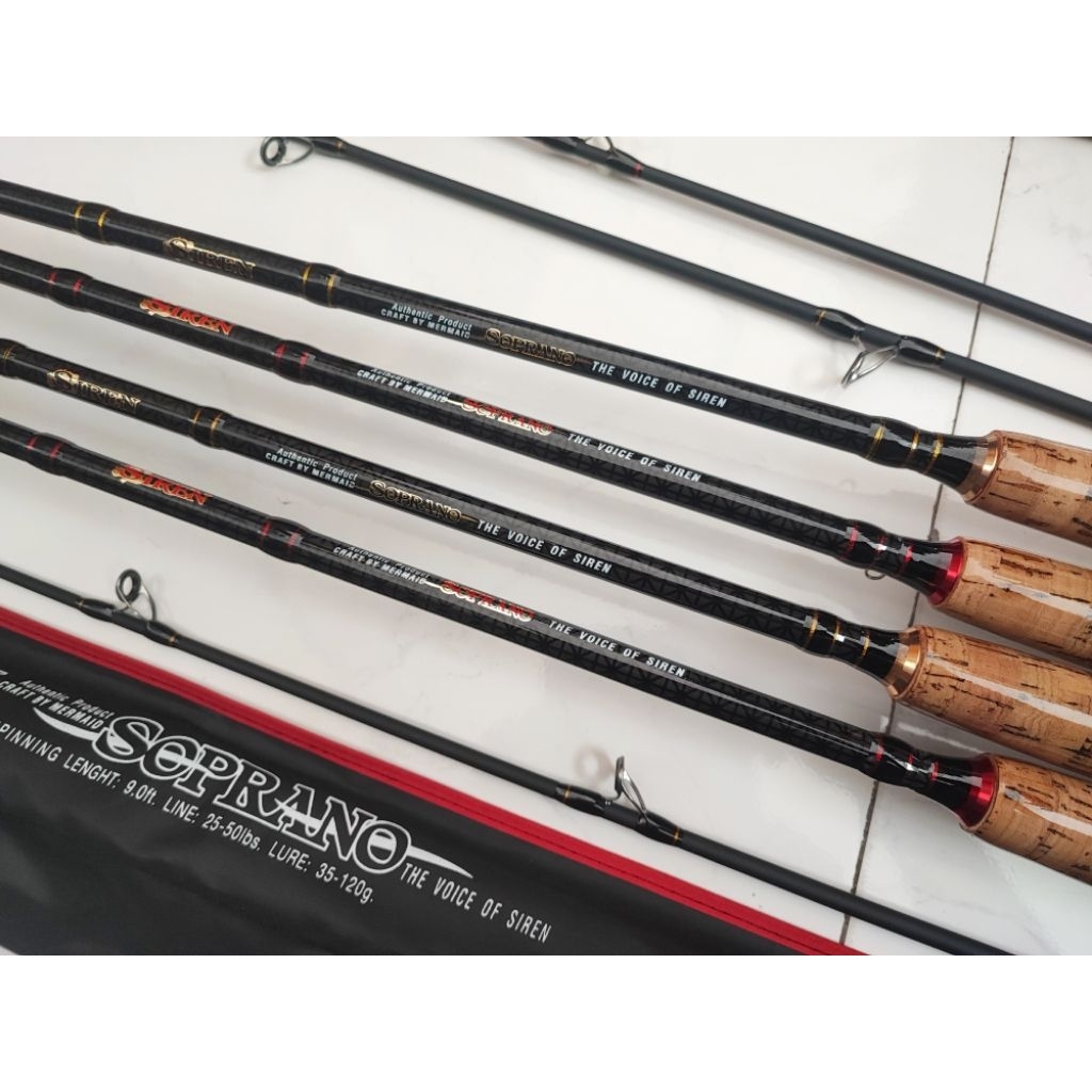 ตันตกปลาหน้าดิน SIREN SOPRANO (ไซเรน โซปราโน่) คันสปินนิ่ง ขนาด 9/10 ฟุตเวท25-50lb คัน2 ท่อนต่อกลาง